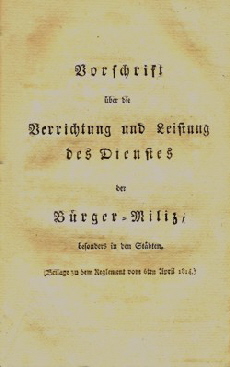 Dienst bei der Brgermiliz 1814